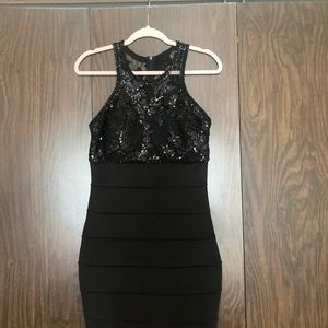 Black sequin black formal dress